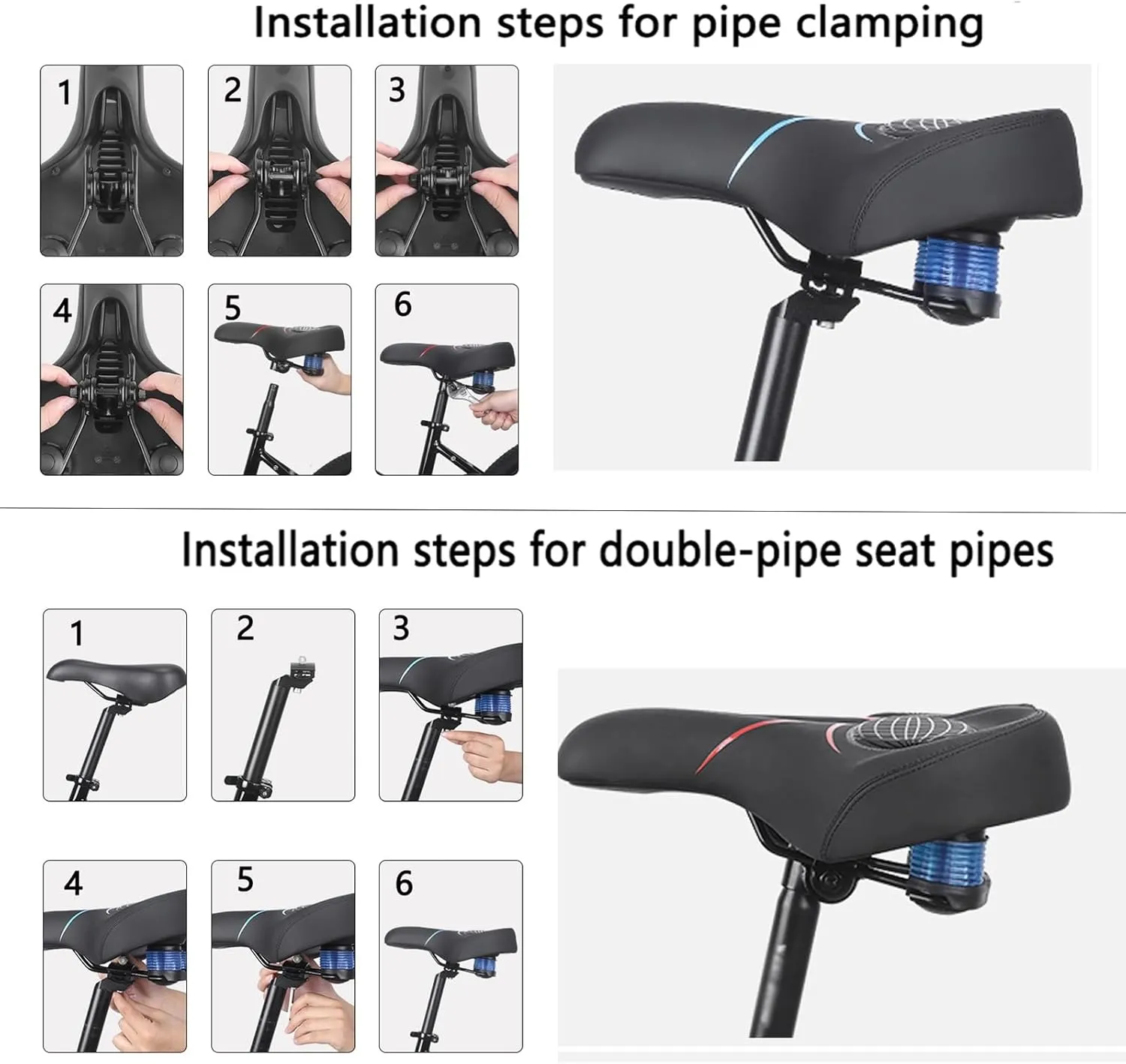 Road Bike Saddles、Ergonomic Bike Seat Soft, Comfortable, Breathable, Shock-Absorbing，Compatible Cushioned Seat for Men Women Bicycle Seat（Oversized）