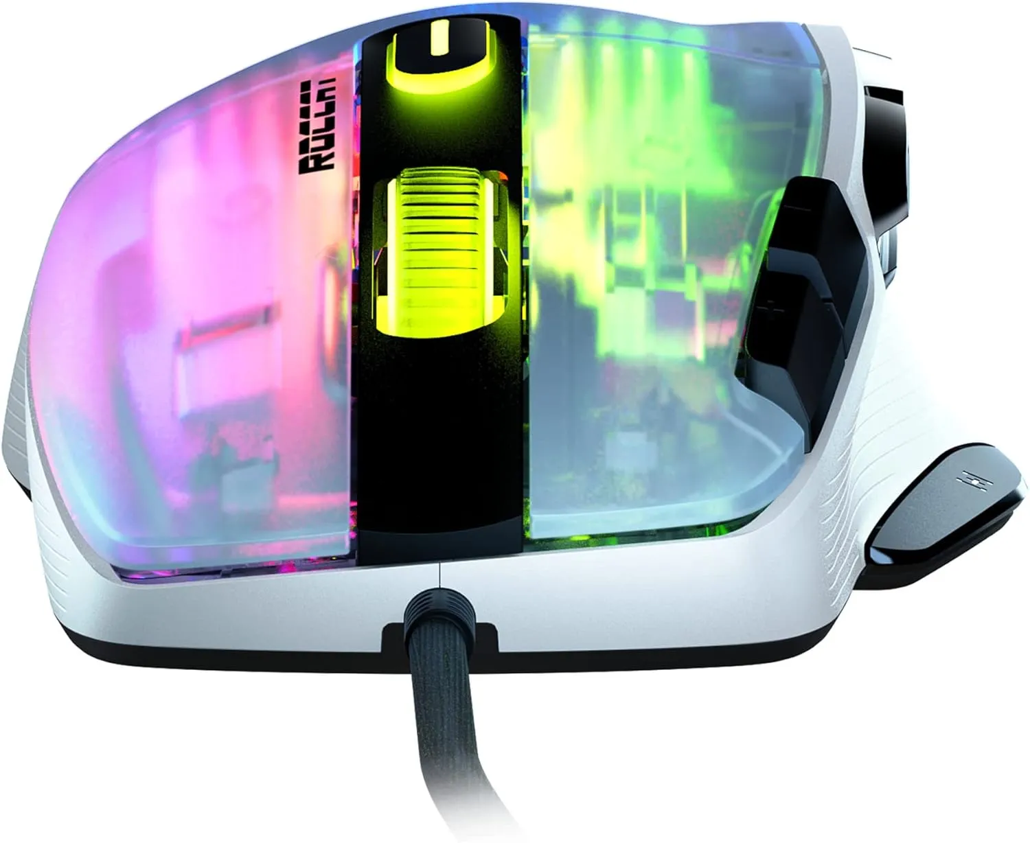 Roccat Kone XP - 3D Lighting Gaming Mouse with 19K DPI Optical Sensor, 4D Krystal Wheel, programmable Button Design & AIMO RGB Lighting, White