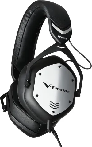 ROLAND VMH-D1 V-Drums Headphones | Designed V-Moda for V-Drums & All Electronic Drum Kits | Immersive Sound | Extended Comfort | Long Cable for Tangle-Free Drumming | Customizable Shields