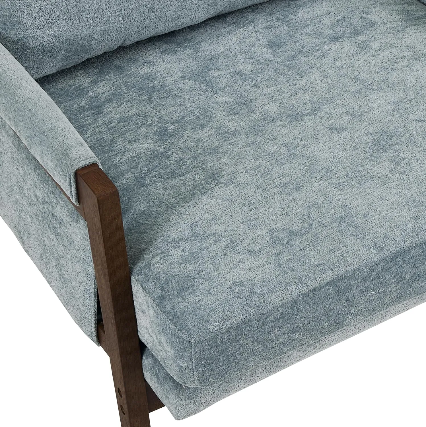Roundhill Furniture Kelly Mid-Century Modern Velvet Accent Armchair, Blue