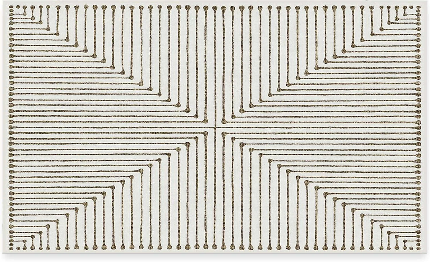 Ruggable x Jonathan Adler Washable 3x5 Area Rug, Inkdrop Camel & Ivory, Premium Modern Rugs for Living Room, Bedroom, Kitchen, Office, Classroom with Gripper Non Slip Pad