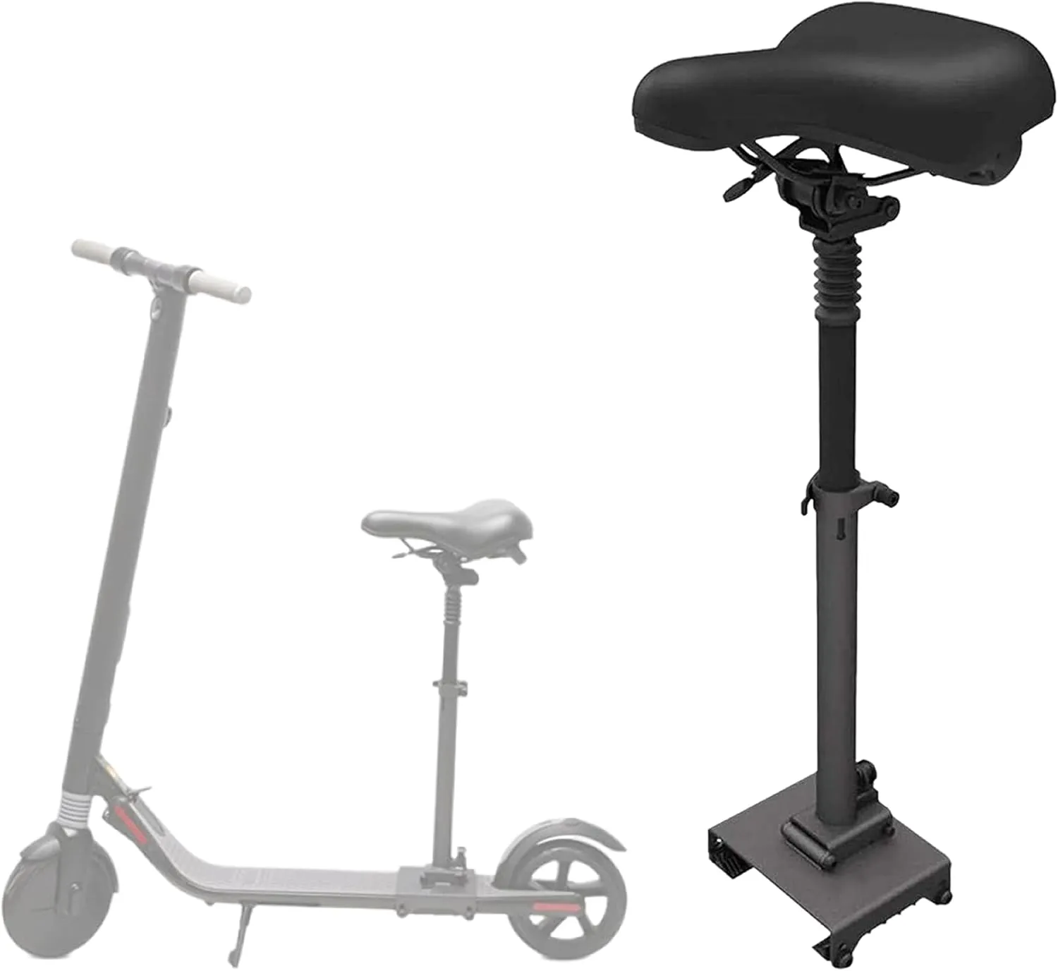 Saddle Foldable Shock Absorbing Seat Compatible with Ninbot ES1 ES2 ES4 Electric Scooter, Adjustable Height-Adjustable Ergonomic Seat