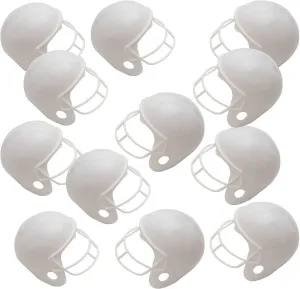 S&S White Football Helmets, Personalize with Team Logo & Colors, Decorate with Permanent Markers, Paint or Stickers, Camp, Sports, Plastic, Decorative Use Only, 6” x 4-1/2", Pack of 12
