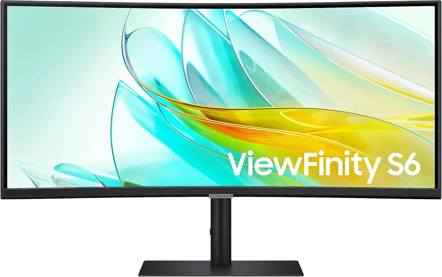 SAMSUNG 34” ViewFinity S65UA Series Ultrawide QHD Curved Monitor, HDR10, 100Hz, 350 nit, USB- C, Adjustable Stand, Intelligent Eye Care, LS34C650UANXGO, Black
