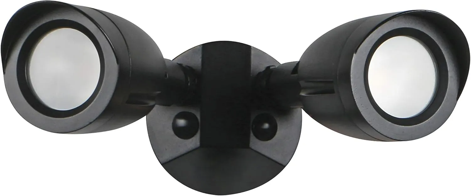 Satco 65/714 Dual Bullet-Head Security Flood Light, 3000K, Black