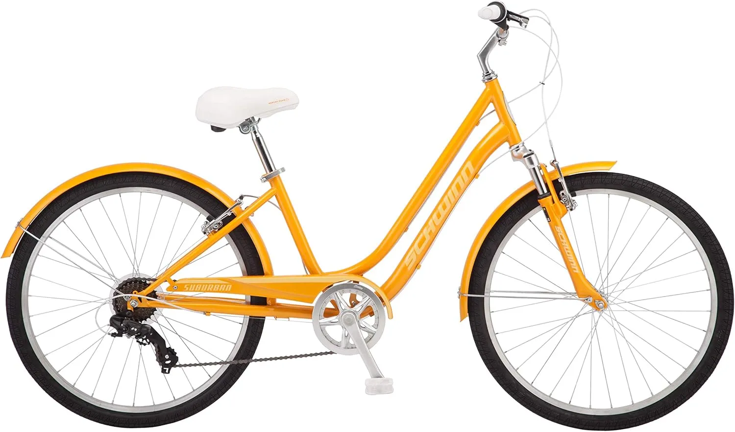 Schwinn Suburban Adult Comfort Bike, Men and Women, 26-Inch Wheels, 7 Speed Drivetrain, 16 or 17-Inch Aluminum Frame, Alloy Linear Hand Brakes