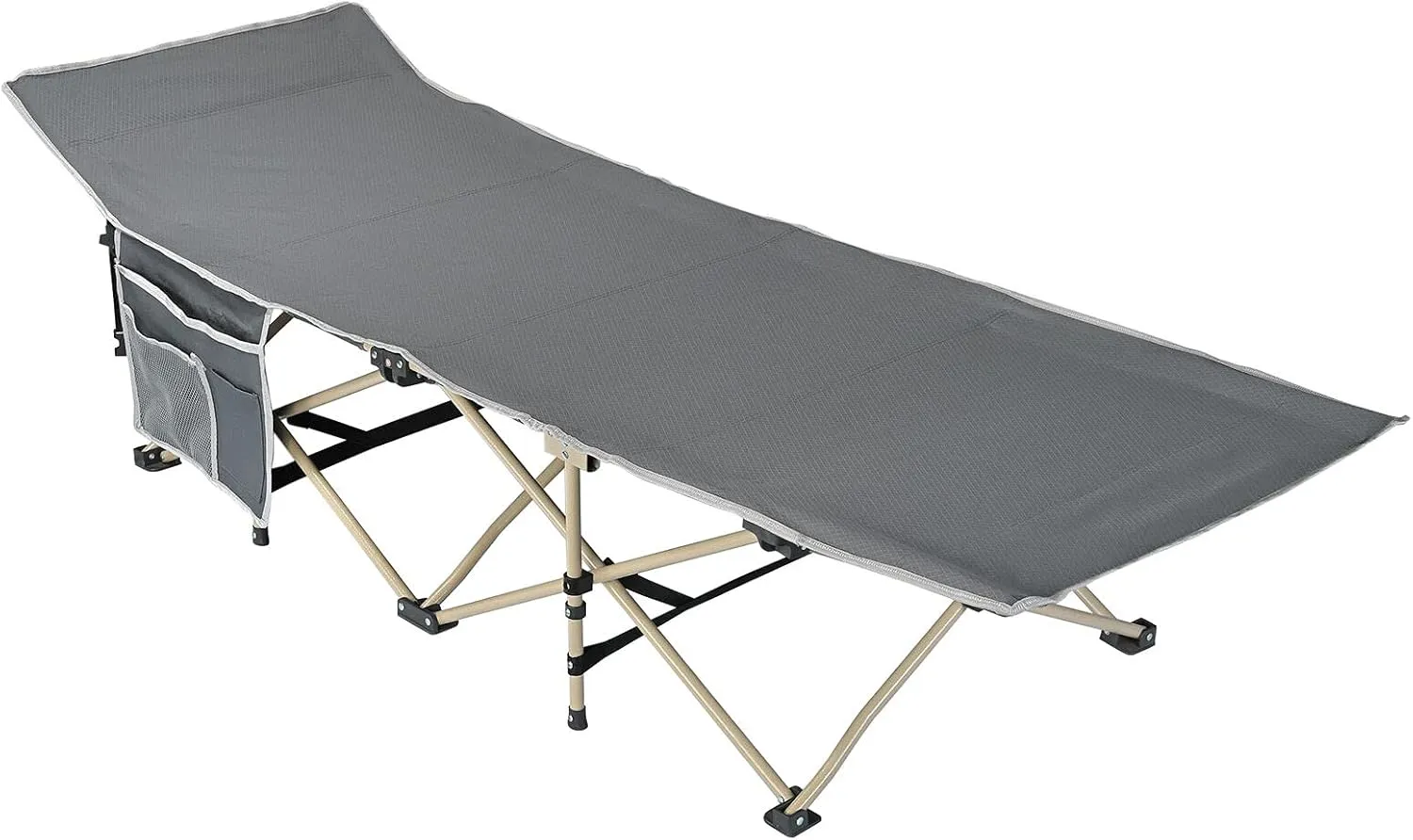 Seleq Iron Frame Gray Camping Cot - 74" x 26"