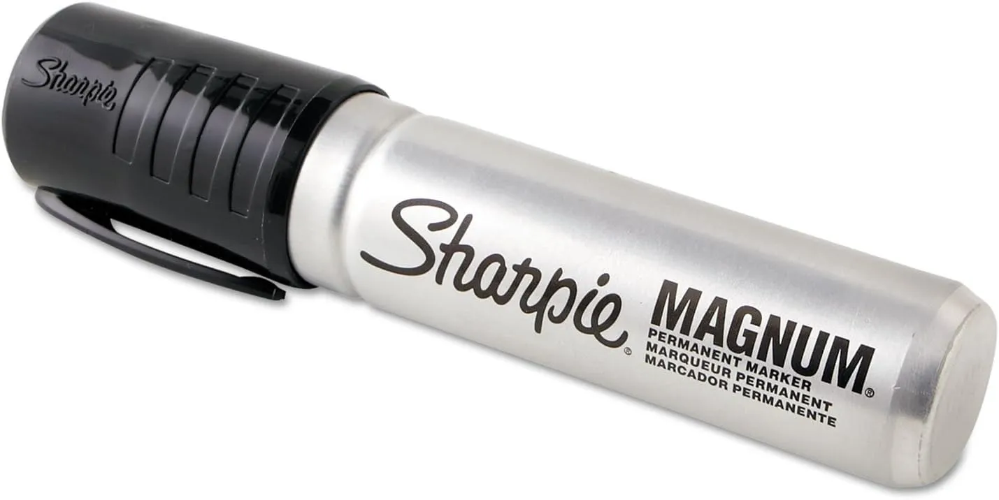 Sharpie 44001BX Magnum Permanent Marker, Black, 12/Box