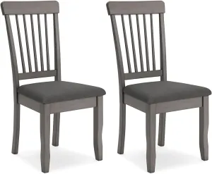 Signature Design by Ashley Shullden Casual Dining Room Side Chair with Spindle Back, 2 Count, Gray