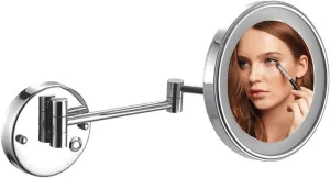 Single-sided Bathroom Magnifying Mirror, Touch-sensitive Dimming Makeup Mirror, Lighted Cosmetic Mirror, Wall-mounted Vanity Mirror, 360-degree Rotating Shaving Mirror