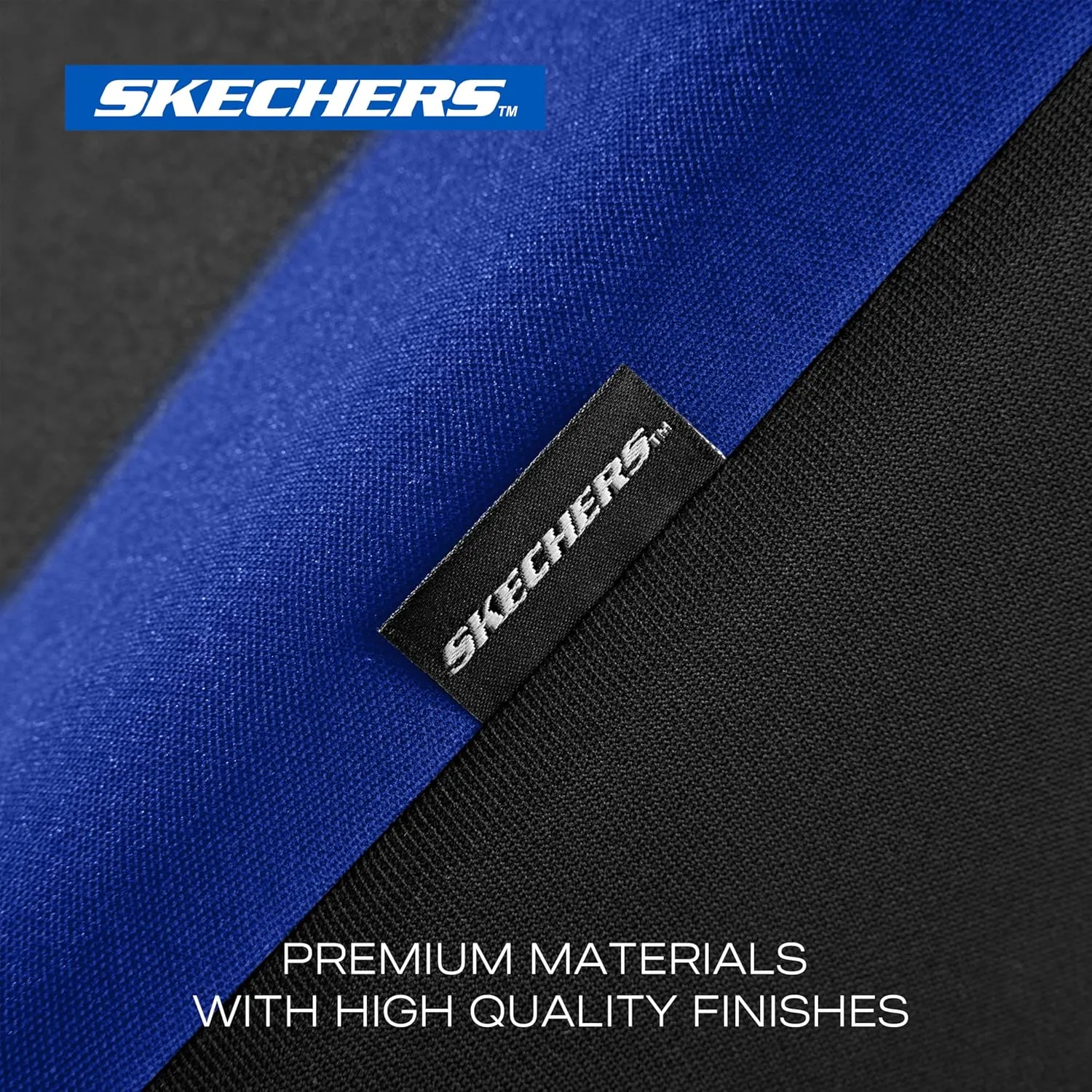Skechers Car Seat Covers, Premium Breathable Polyester Seat Covers, Car Seat Covers Full Set Airbag Compatible, Automotive Comfort & Protection for Most Cars, Vans, Trucks, SUVs (Full Set,Blue)