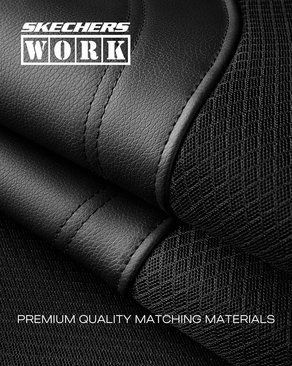 Skechers Work Car Seat Covers, Leather Seat Covers 5-Times Stronger Built-in Webbing, Oxford Fabric Seat Cover for Cars, Airbag Compatible, Automotive Comfort for Cars, Trucks, SUVs (Black, Two Front)
