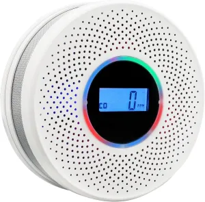 Smoke Detector Carbon Monoxide Detector Combo with Digital Display and Sound Light Alarm, 2-in-1 Smoke & CO Alarm with Battery Operated for Home, Travel or RV