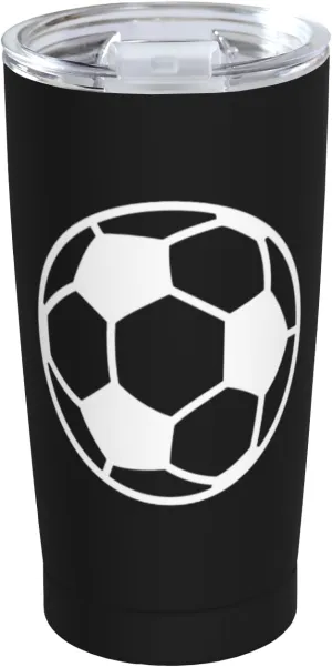 Soccer Football Stainless Steel Tumbler 20 Oz, Thermal Vacuum Insulated Travel Mug with Lid, Anniversary Holiday Christmas Birthday Gift for Friend Brother Coworker Bestie Soccer Lover
