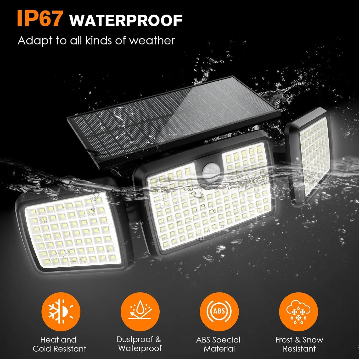 Solar Lights Outdoor, Quick Charge Solar Motion Deck Lights Outdoor for Deck with 232LEDs High Brightness, Larger Built-in Tempered Glass Panel, Sensitive PIR Motion Inductor (Remote,2 Pack)