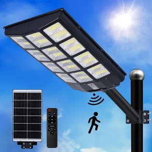 Solar Street Lights Outdoor 800000LM, Bright LED Street Lights with Motion Sensor and Remote, Dusk to Dawn Waterproof Security Lights for Yard, Driveway, Parking Lot