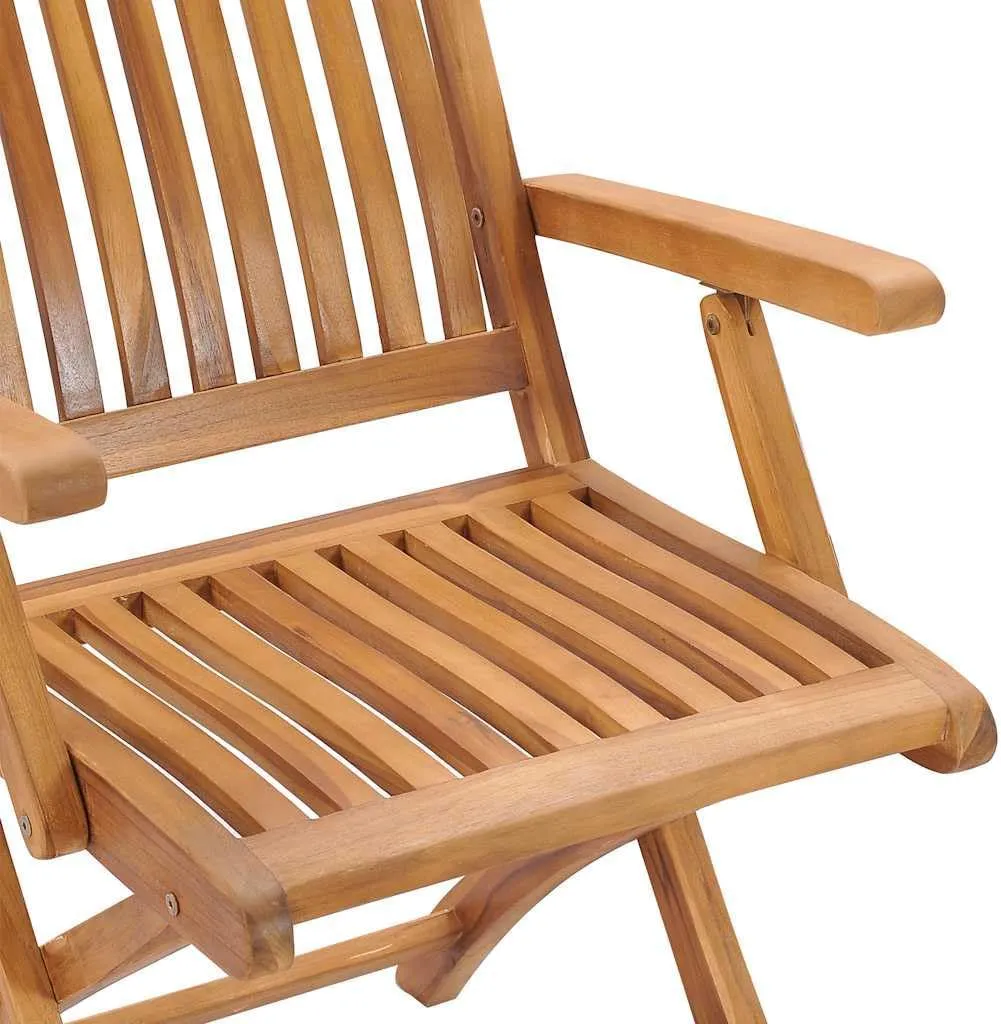 Solid Teak Wood Patio Chairs with Gray Cushions 2 Pack Foldable Outdoor Furniture for Backyard Poolside Porch and Sunroom Durable Weather-Resistant Design