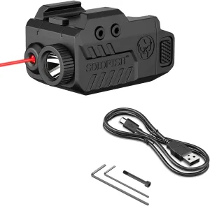 SOLOFISH 450 Lumens Light and Red Beam Combo, Bundle with USB-C Cable