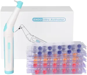 Sonic Irrigator Cordless Activator Ultrasonic Washing Tooth with 60 Tips USB Recharged Battery Light Blue