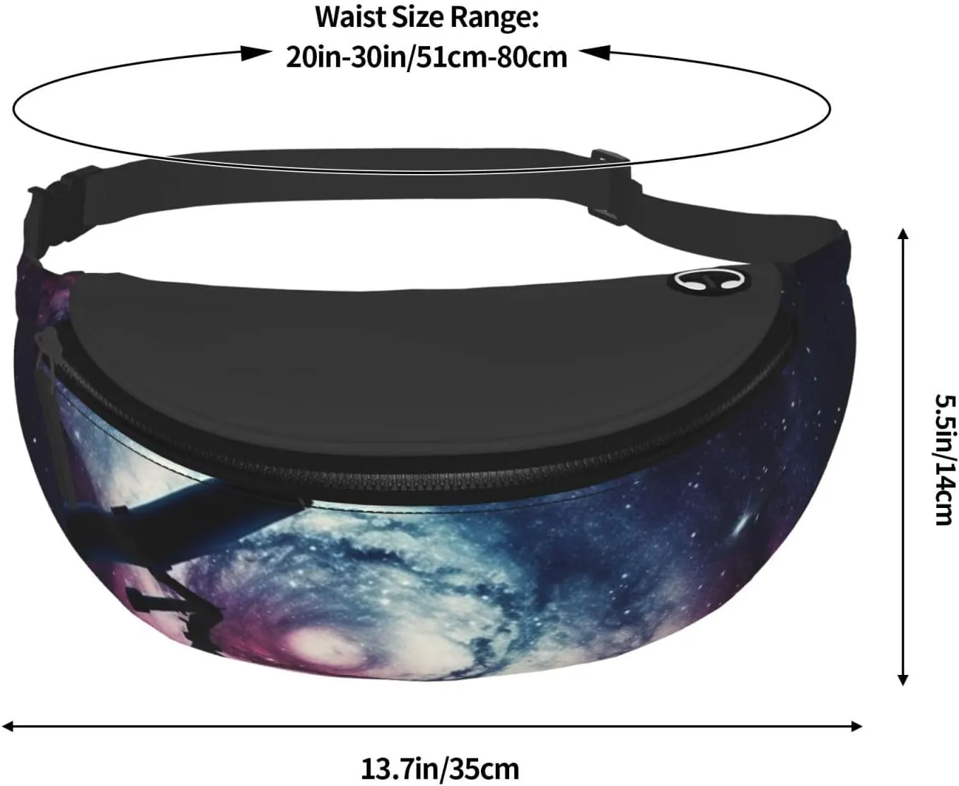 Space Galaxy with Telescope Fanny Pack for Man Women Waist Bag Adjustable Belt Casual Chest Bag Bum Bags for Travel Sports Running Hiking Waist Packs