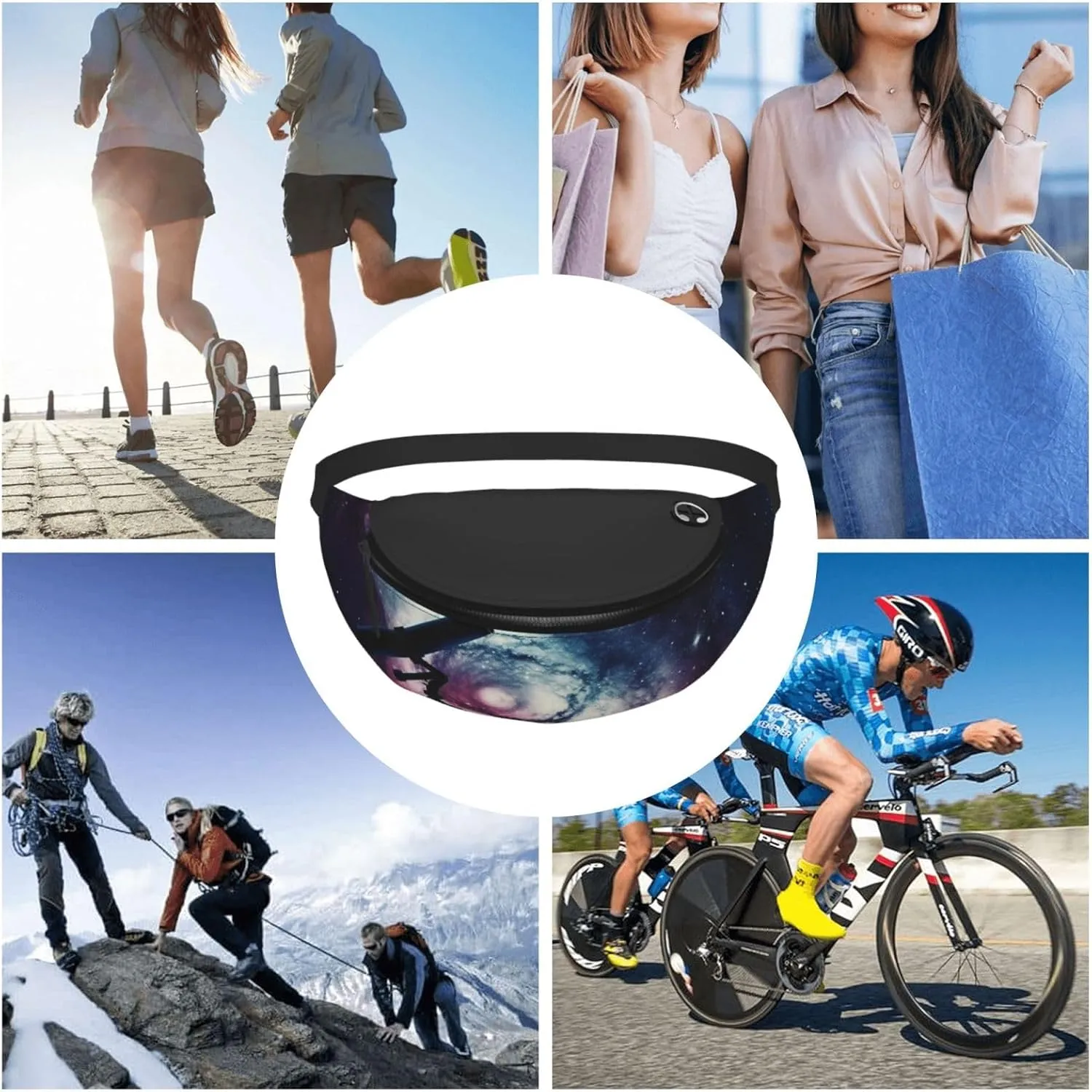Space Galaxy with Telescope Fanny Pack for Man Women Waist Bag Adjustable Belt Casual Chest Bag Bum Bags for Travel Sports Running Hiking Waist Packs
