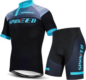 sponeed Cycling Jersey Short Sleeve Suits Men Bike Clothing Road Bicycle Shorts Padded Outfits