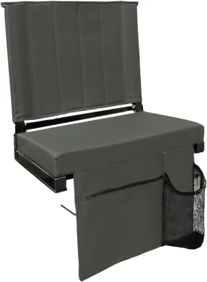 Stadium Seats for Bleachers with Back Support - Bleacher Chairs with Back and Cushion, Folding Stadium Seat Includes Shoulder Strap and Carry Handle, Storage Pockets, Cup Holder