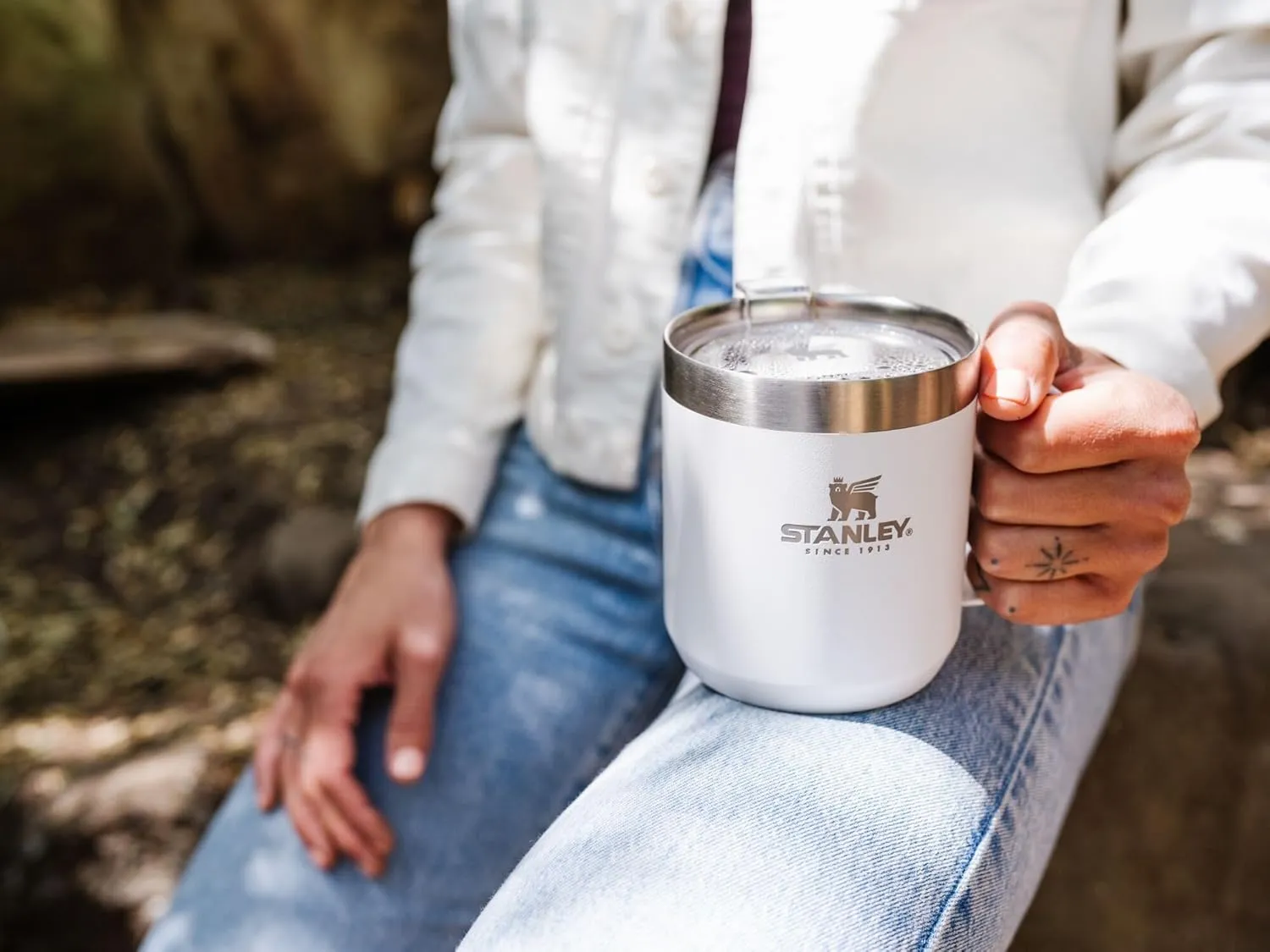 Stanley Stay-Hot Camp Mug 12 oz & 24 oz | Press Fit Drink Through Lid | Cup for Coffee, Tea and Drinks | Insulated Stainless Steel Coffee Mug | BPA-Free