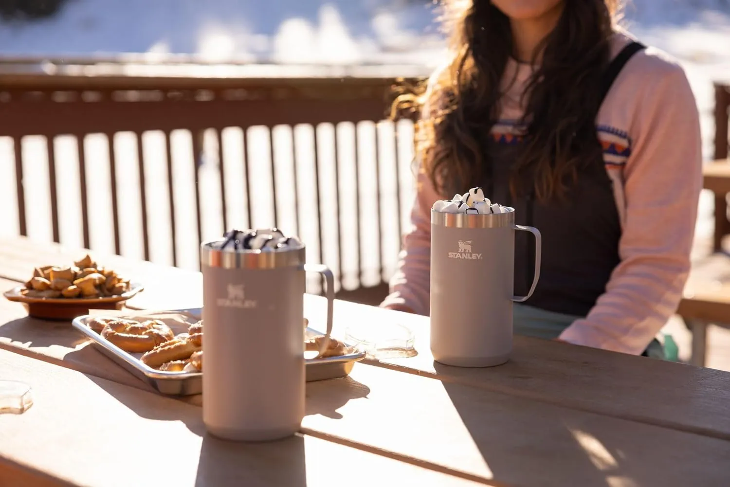 Stanley Stay-Hot Camp Mug 24 oz | Press Fit Drink Through Lid | Cup for Coffee, Tea and Drinks | Insulated Stainless Steel Coffee Mug | BPA-Free | Ash 2.0