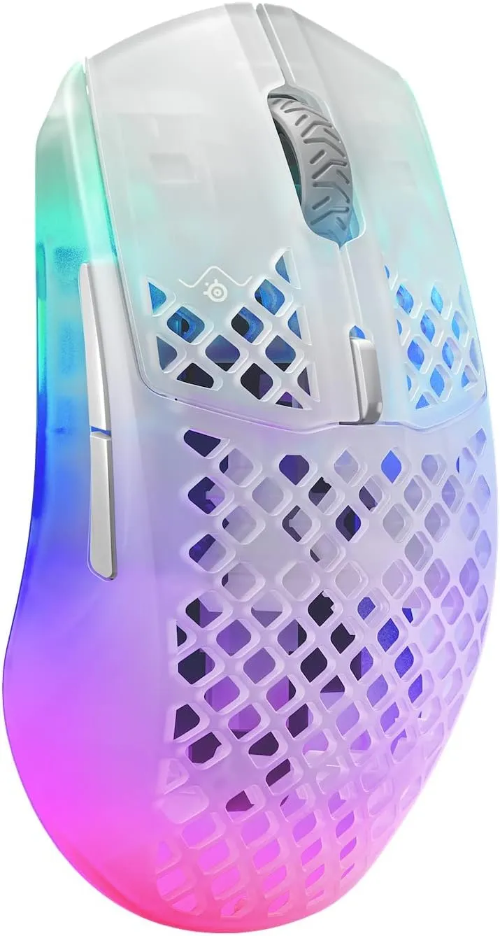 SteelSeries Aerox 3 Wireless - Super Light Gaming Mouse - 18,000 CPI TrueMove Air Optical Sensor - Ultra-Lightweight Water Resistant Design - 200 Hour Battery Life - Ghost (Renewed)