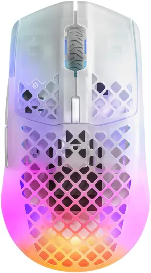 SteelSeries Aerox 3 Wireless - Super Light Gaming Mouse - 18,000 CPI TrueMove Air Optical Sensor - Ultra-Lightweight Water Resistant Design - 200 Hour Battery Life - Ghost (Renewed)