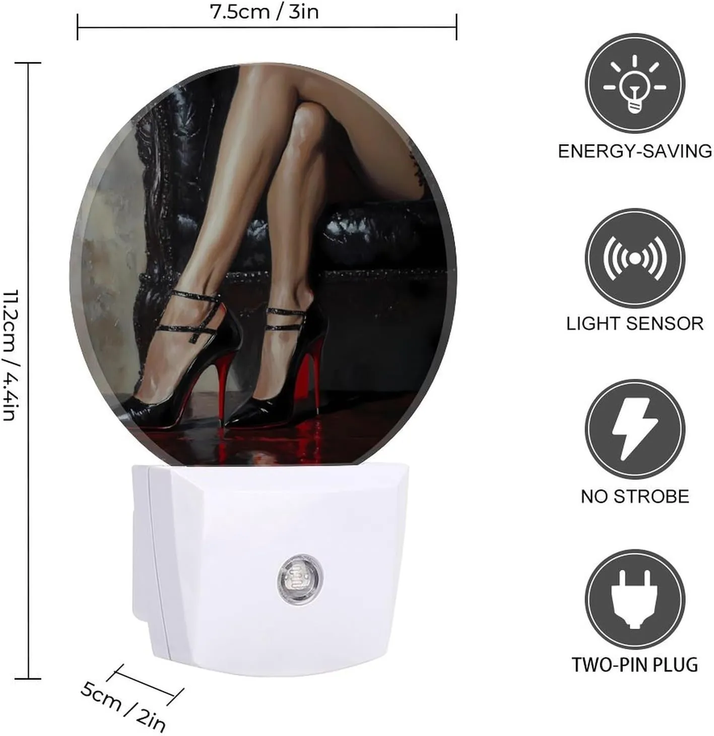 Stilettos Sexy High Heels Plug Into Wall Night Light Sensor LED Lamp Cute Nightlight Decor for Bedroom Living Room Bathroom