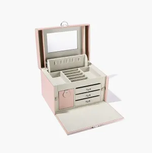 Storage Box Jewelry Organizer Jewelry Box for Women Girls with Mirror Necklace Ring Earrings Organizer Portable Travel Jewelry case for Earrings Bracelets Rings Jewelry Box