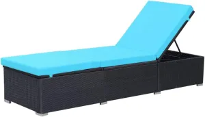 Sun Lounger with Cushion Poly Rattan BlackLuxury Sun Loungers with Adjustable Backrest and Cushioned Seat