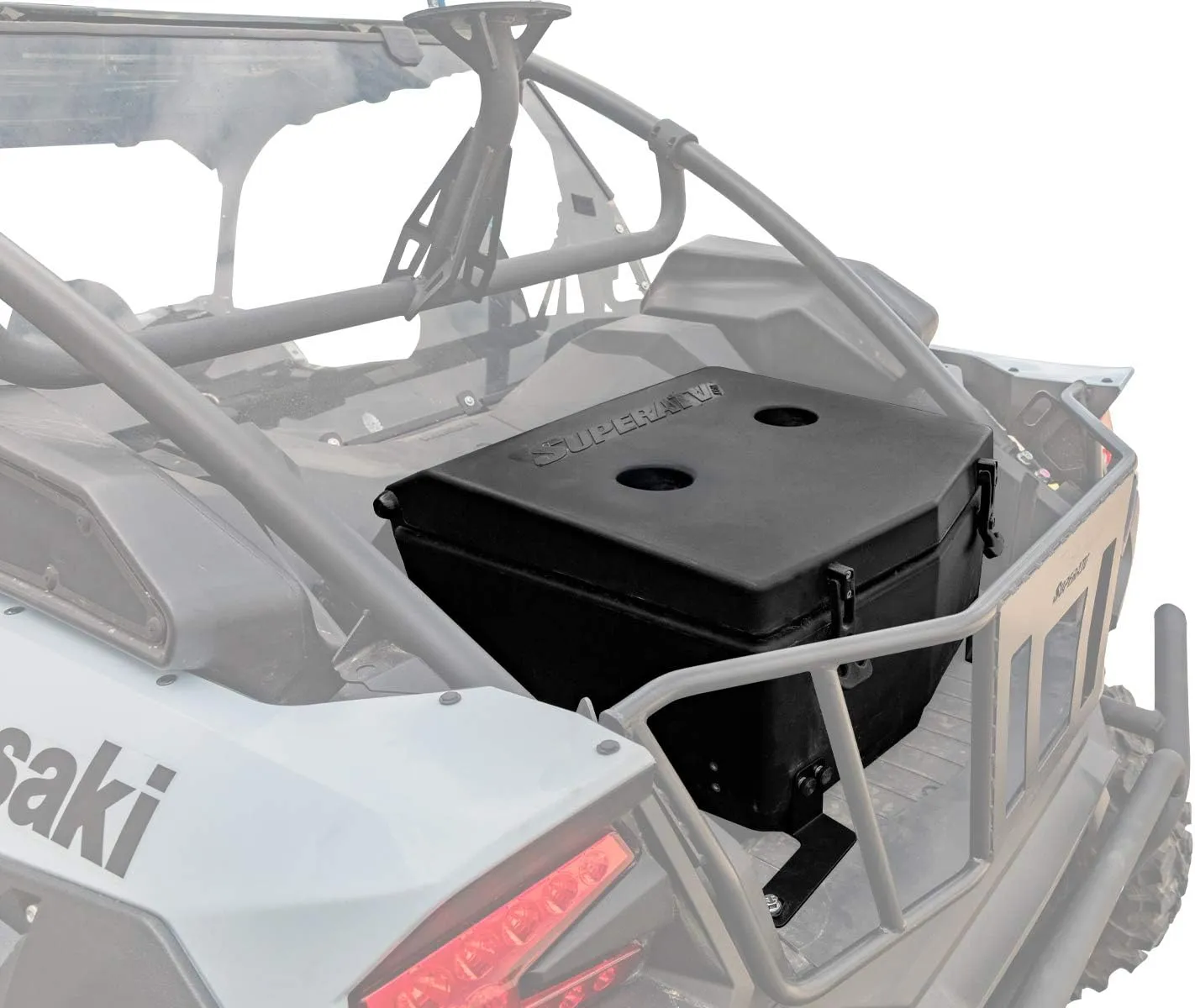 SuperATV Insulated Cooler/Cargo Box for 2020  Kawasaki Teryx KRX 1000 | 30 Liter Capacity | Two Built-in Cup Holders | Keeps Out Water, Mud, and More!