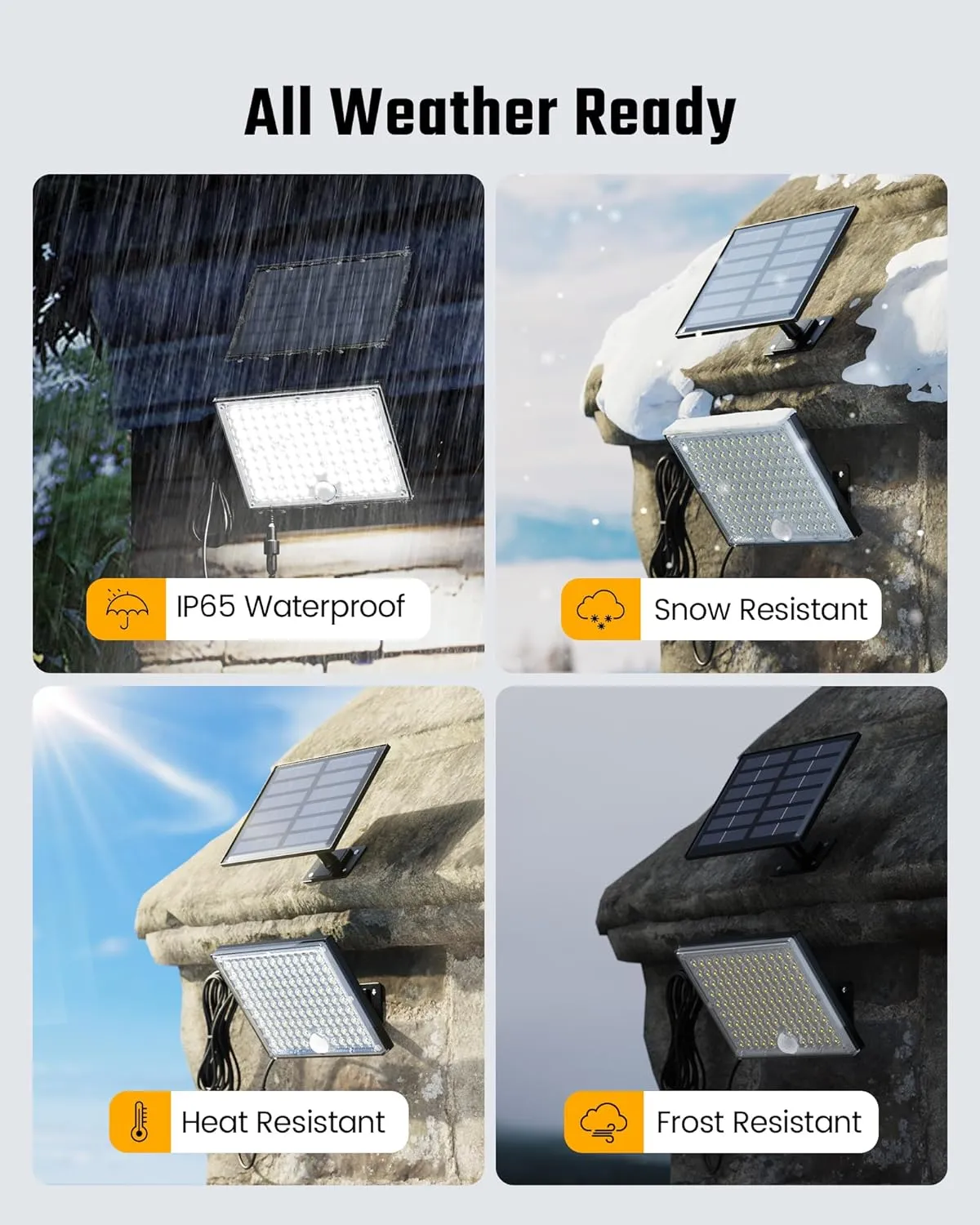 SUPERDANNY Solar Outside Lights with 113 Bright LEDs 7000K, Motion Sensor Outdoor Flood Lights Dusk to Dawn with 16ft Cable IP65 Waterproof, Security Light for Garden Barn Porch 3 Pack