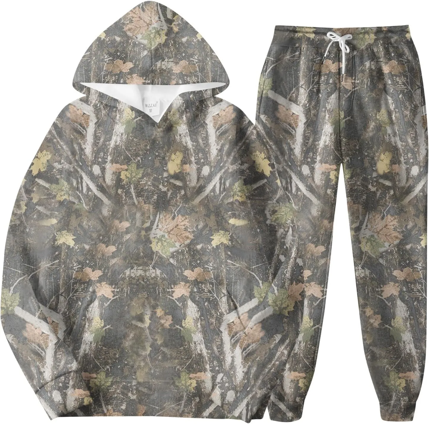 Sweat Suits for Womens Camo Hoodie 2 Piece Long Sleeve Camo Sweatshirt Wide Leg Sweatpants Track Suit Y2k Hoodies