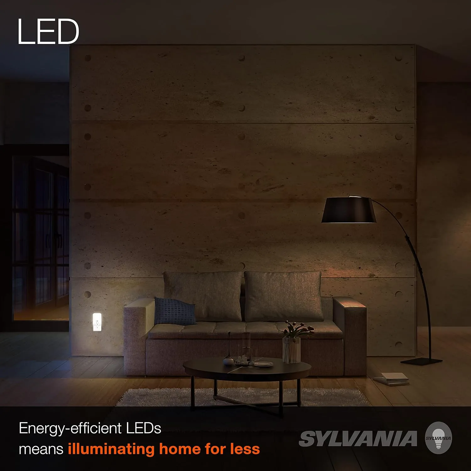 SYLVANIA LED Night Light with USB Port and Socket, 3-Color Select, Frosted, 3000K, 5 Lumens, Cool White - 1 Pack (64991)