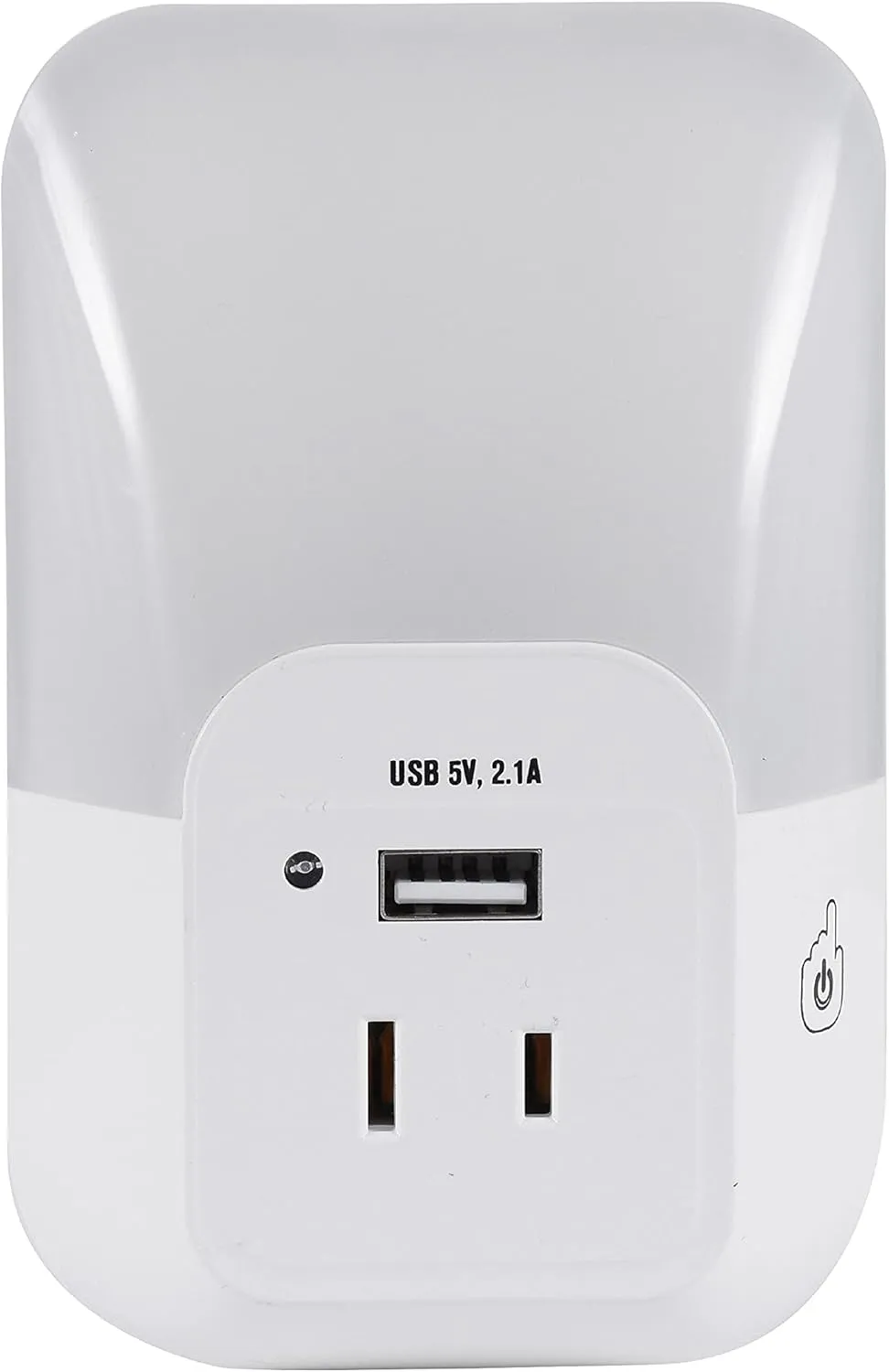 SYLVANIA LED Night Light with USB Port and Socket, 3-Color Select, Frosted, 3000K, 5 Lumens, Cool White - 1 Pack (64991)