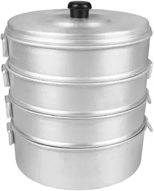 TABAKH Aluminum Momos Steamer Large, 12", 6L Capacity