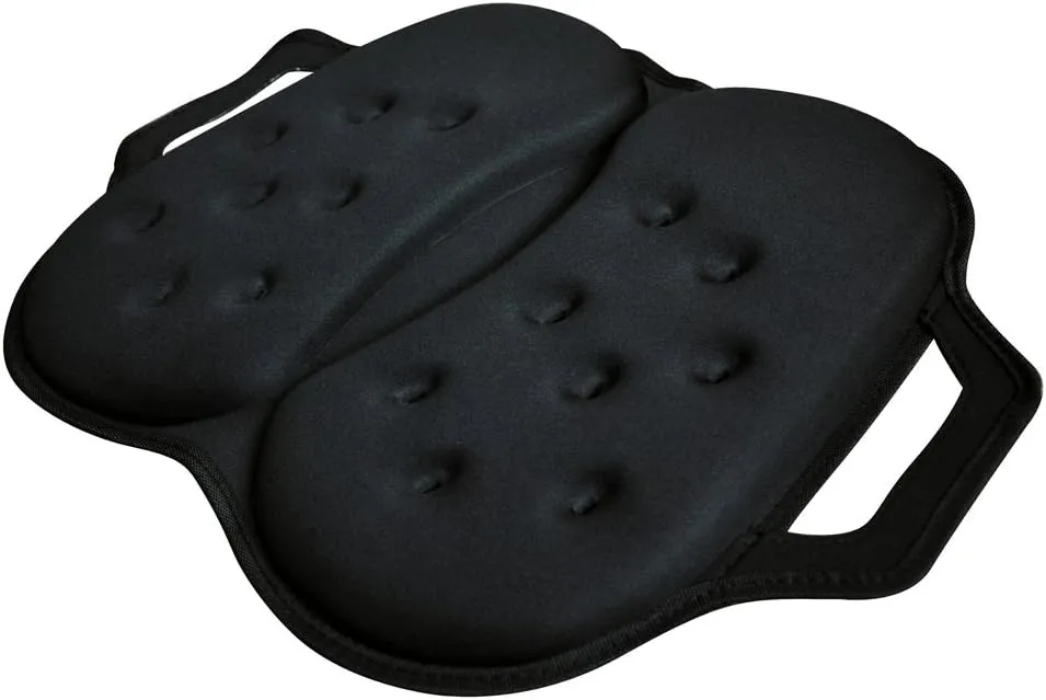 Tektrum Portable Foldable Cool Gel Orthopedic Seat Cushion with Handle for Travel, Airplane, Car, Home, Office, Chairs, - Relief for Tailbone, Sciatica, Back Pain, Prostate, Postnatal (TD-GS1205-BLK)