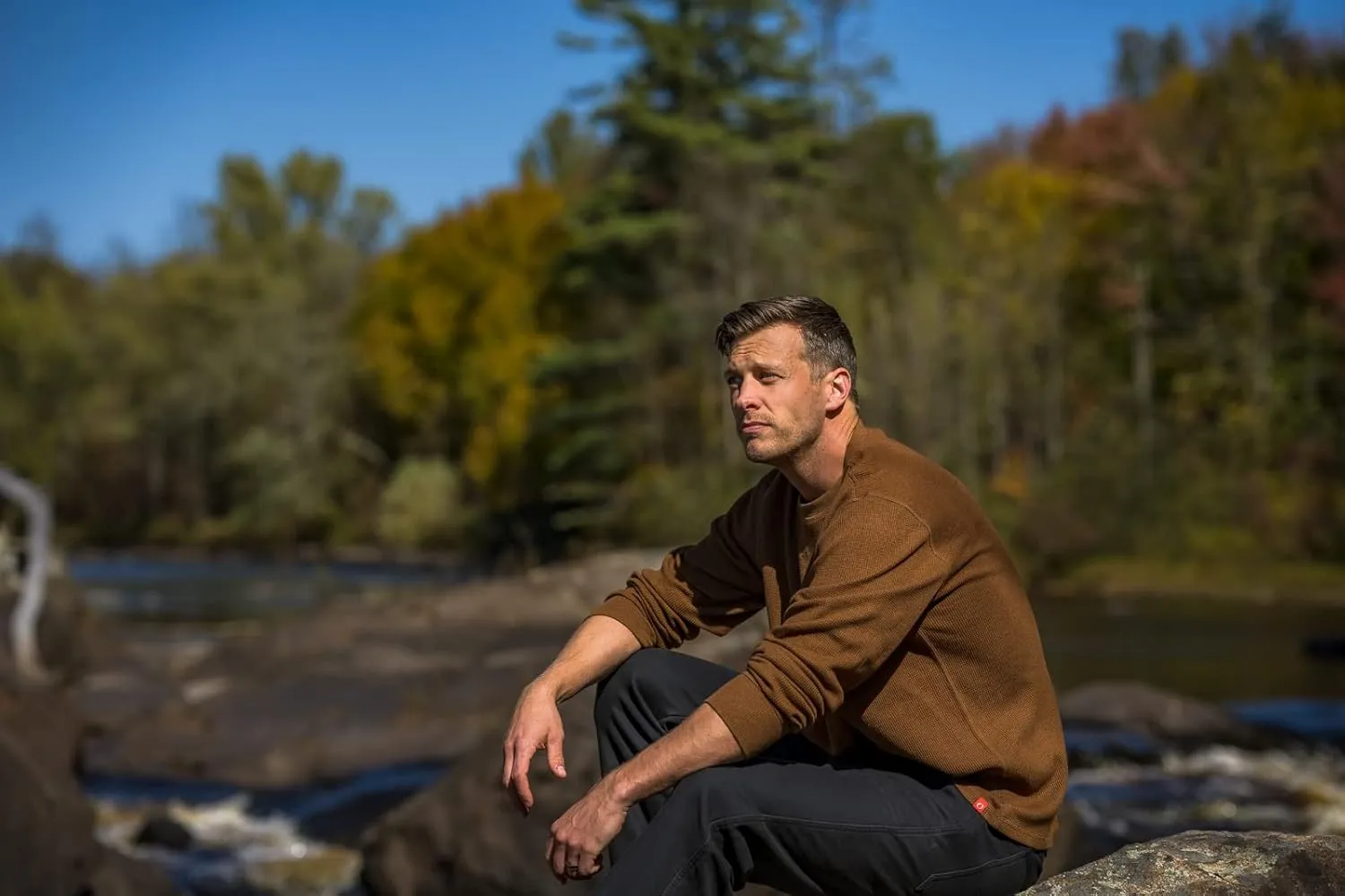The American Outdoorsman Long-Sleeve Crew Neck Thermal Waffle Knit Shirt for Men