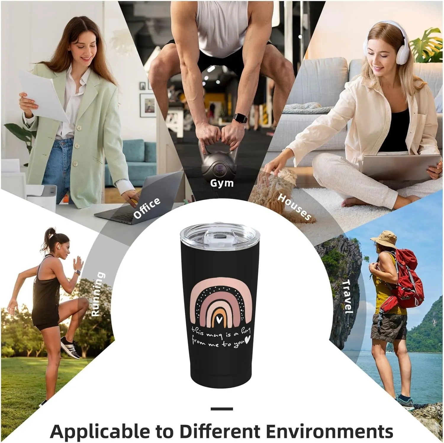 This is a Hug from You to Me Tumbler, Stainless Steel Thermal Vacuum Insulated Travel Mug with Lid 20 Oz, Anniversary Holiday Christmas Birthday Gift for Nurse Friend Sister Bestie