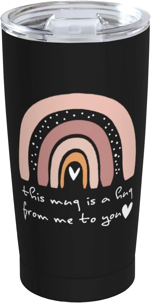This is a Hug from You to Me Tumbler, Stainless Steel Thermal Vacuum Insulated Travel Mug with Lid 20 Oz, Anniversary Holiday Christmas Birthday Gift for Nurse Friend Sister Bestie