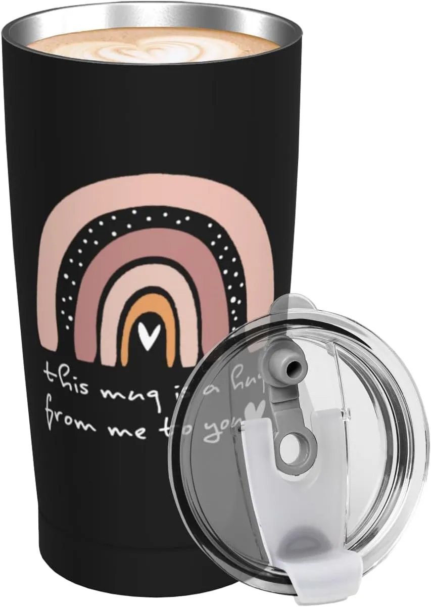This is a Hug from You to Me Tumbler, Stainless Steel Thermal Vacuum Insulated Travel Mug with Lid 20 Oz, Anniversary Holiday Christmas Birthday Gift for Nurse Friend Sister Bestie