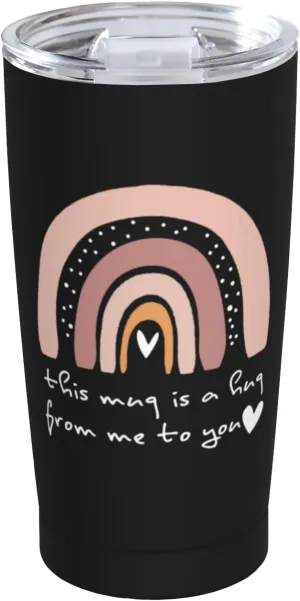 This is a Hug from You to Me Tumbler, Stainless Steel Thermal Vacuum Insulated Travel Mug with Lid 20 Oz, Anniversary Holiday Christmas Birthday Gift for Nurse Friend Sister Bestie