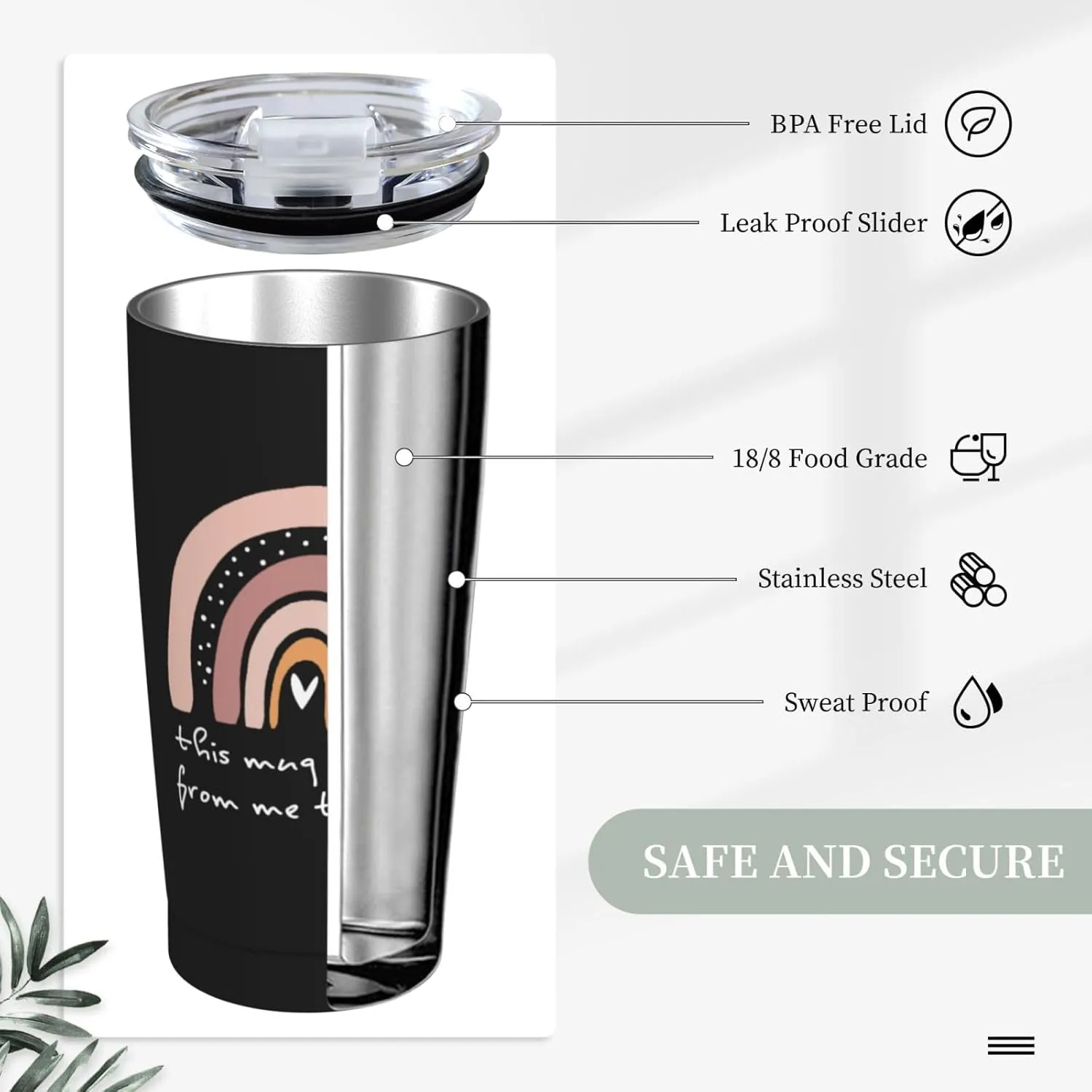 This is a Hug from You to Me Tumbler, Stainless Steel Thermal Vacuum Insulated Travel Mug with Lid 20 Oz, Anniversary Holiday Christmas Birthday Gift for Nurse Friend Sister Bestie