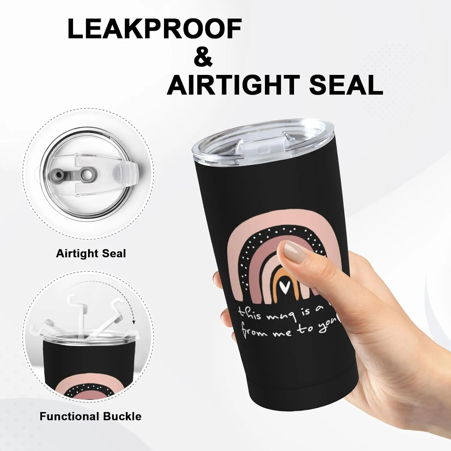 This is a Hug from You to Me Tumbler, Stainless Steel Thermal Vacuum Insulated Travel Mug with Lid 20 Oz, Anniversary Holiday Christmas Birthday Gift for Nurse Friend Sister Bestie