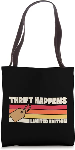 Thrift Happens Limited Edition Retro 70s Camp Style Stripes Tote Bag