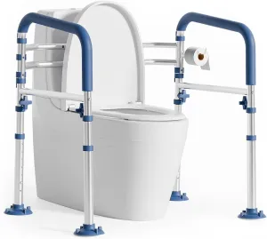 Toilet Safety Rail,FSA/HSA Eligible Height-Adjustable Toilet Frame Width-Adjustable Toilet Handles Foldable Toilet Rail Provides Support for Seniors ， Pregnant ，Disabled